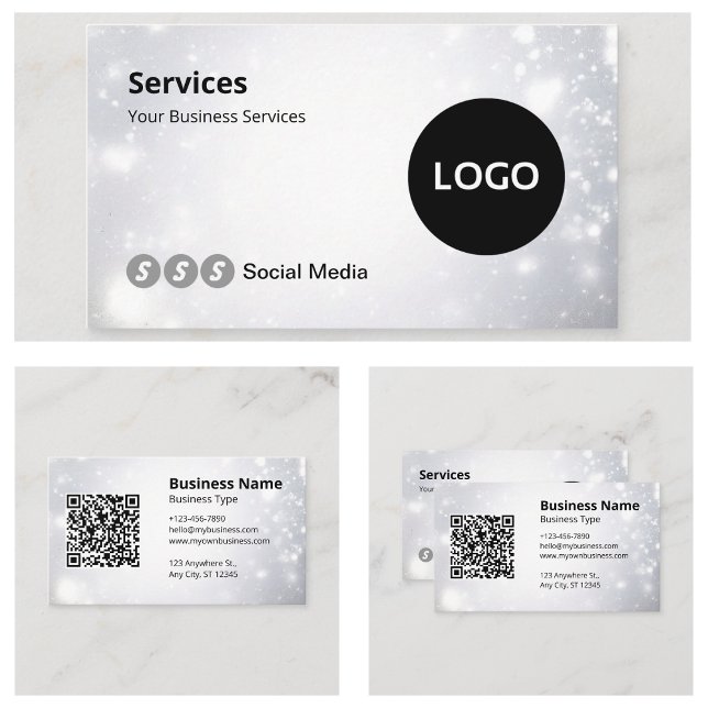 Modern logotyp Skannbar QR-kod Webbplats Visitkort (Modern Logo Scannable QR Code Website Business Cards)