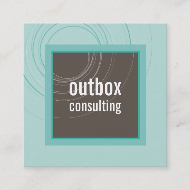 MODERN LOGOTYP smart fyrkantig ikon monogram mint  Fyrkantigt Visitkort (Framsida)