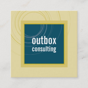 MODERN LOGOTYP square ikon monogram teal senap Fyrkantigt Visitkort