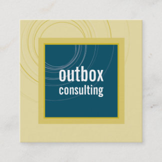 MODERN LOGOTYP square ikon monogram teal senap Fyrkantigt Visitkort