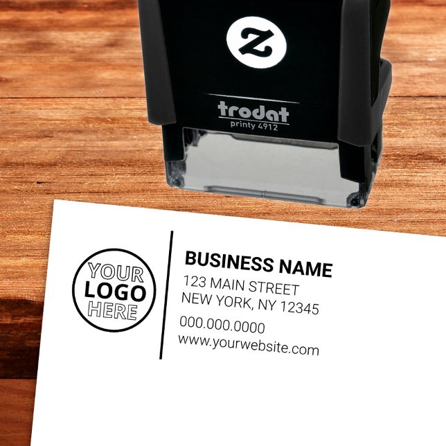 Modern Logotyp - stor Returadress Självfärgande Stämpel (Modern Business Logo Large Return Address Self-inking Stamp
)