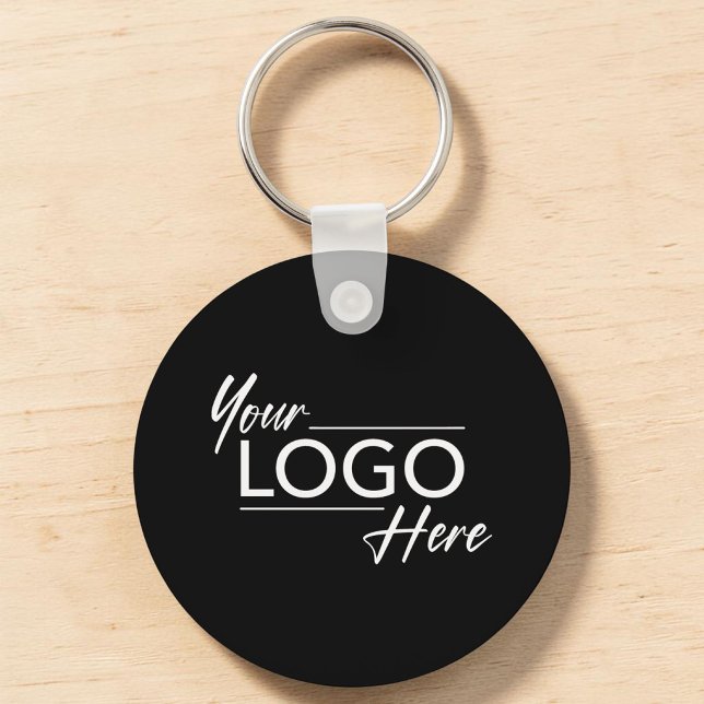 Modern logotyp svart nyckelring (Modern Logo Black Keychain)
