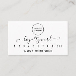 Modern Logotyp, svart och vit Professionell Lojalitetskort