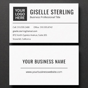 Modern Logotyp, svart och vit Professionell Visitkort