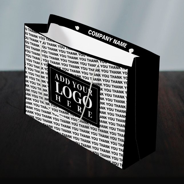 Modern Logotyp Tack Black and White Gift Bag (Skapare uppladdad)