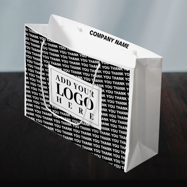 Modern Logotyp Tack Svart och Vitt Presentpåse (Skapare uppladdad)