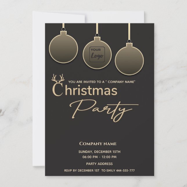 Modern logotyp-typografi - Juldagen party Inbjudningar (Framsida)