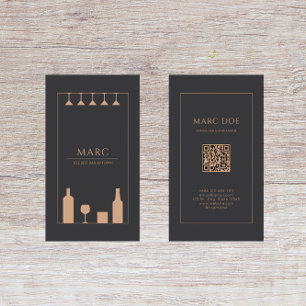 Modern lokal bar pub bartender sommelier visitkort