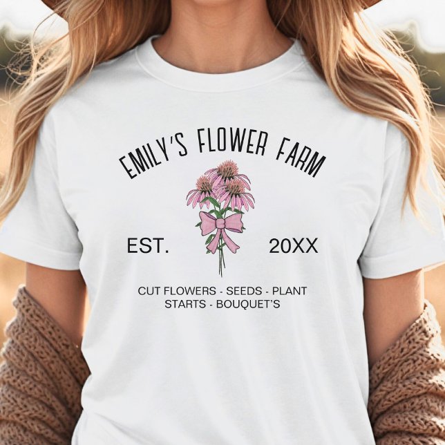 Modern lokal blomsterodling Namn Hand-Drawn Flower T Shirt (Skapare uppladdad)