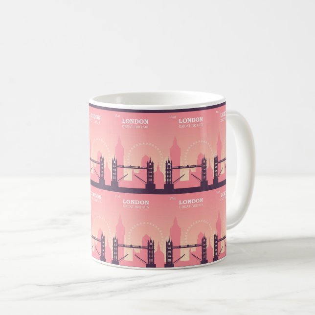 Modern London Skyline Art Kaffemugg (Framsida höger)