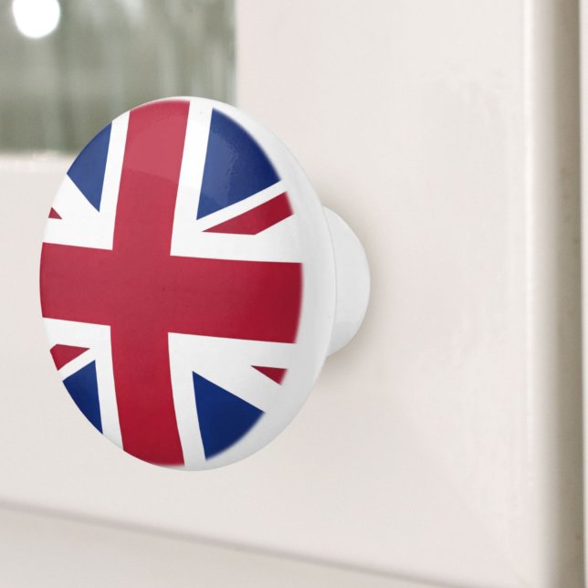 Modern London UK British Flagga Union Jack Knopp (Modern London UK British Flag Union Jack Ceramic Knob)
