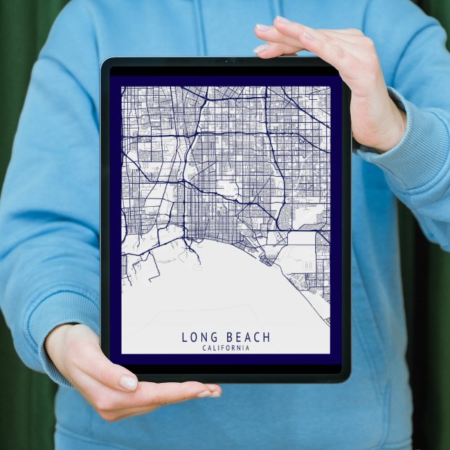 Modern Long Beach City Karta Poster (Skapare uppladdad)
