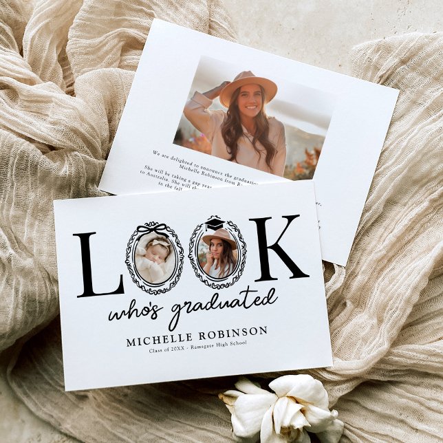 Modern Look Whos Graduated Photo Meddelande (Skapare uppladdad)