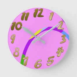 Modern Loops Rosa Magenta Wall Clock Rund Klocka