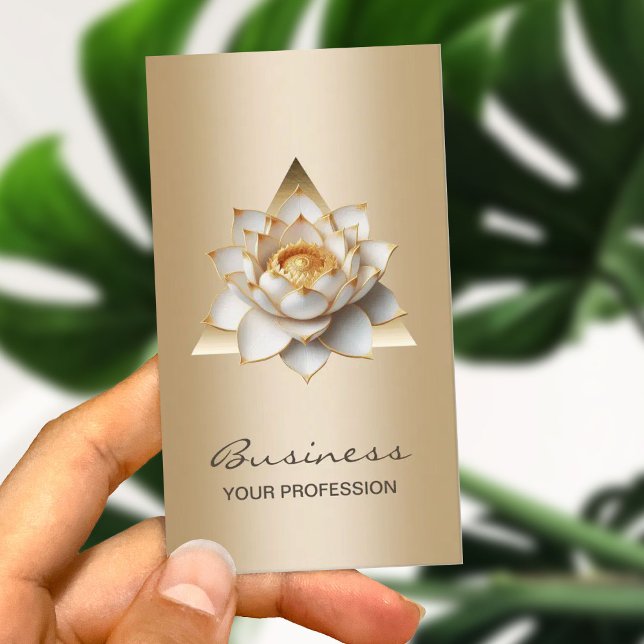 Modern Lotus Flower Elegant Guld Salon & SPA Visitkort (Skapare uppladdad)
