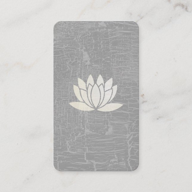 Modern Lotus Flower Marved Grått Visitkort (Framsida)
