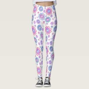 Modern Lotus Flower Rosa Pastel Grönt Leggings