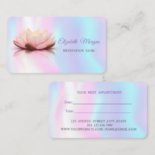 Modern Lotus Holografisk iriserande Avtalad tid Tidsbeställning Kort