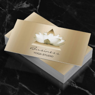 Modern Lotus Logotyp Elegant Guld - bakgrund Visitkort