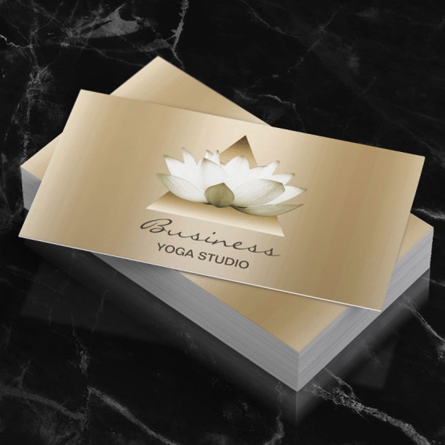 Modern Lotus Logotyp Elegant Guld - bakgrund Visitkort (Skapare uppladdad)