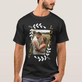 Modern Löv-andekrans Kärlek Du Photo Black Valenti T Shirt