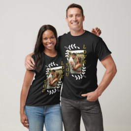 Modern Löv-andekrans Kärlek Du Photo Black Valenti T Shirt