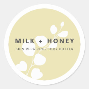 Modern Löv Beige Mocha-produktetiketter Runt Klistermärke