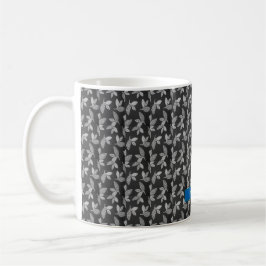 Modern löv-design i svart kaffemugg