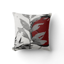 Modern Löv för vattenfärg | Grått & Burgundy