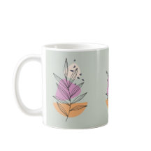 Modern löv-grafik med blek blå bakgrund