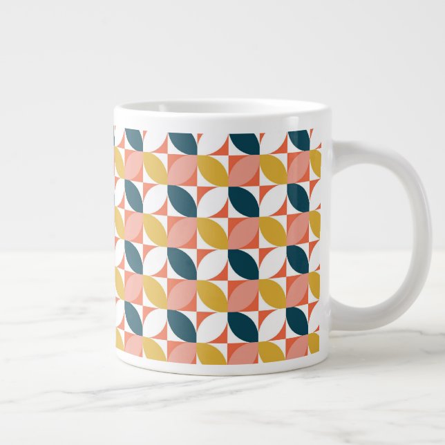 Modern Löv Mönster i mitten av århundradet Jumbo Mugg (Höger)