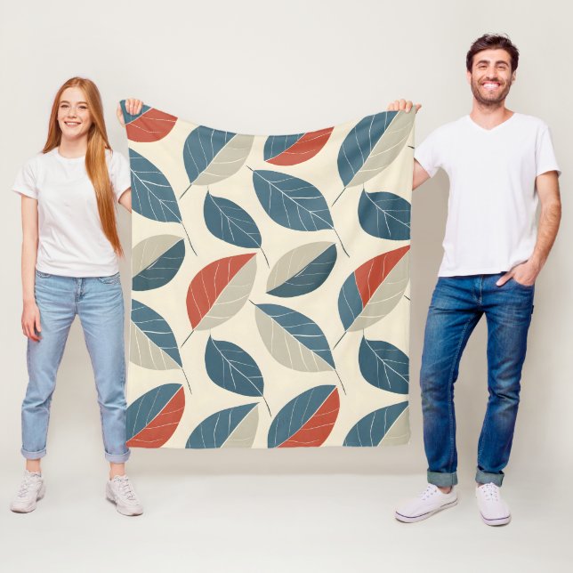 Modern Löv Motif Fleecefilt (På plats)