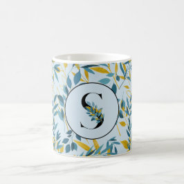 Modern Löv Navy Blue Guld ’Brev S’ Kaffemugg