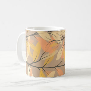 Modern Löv och Gren hösten Mönster Kaffemugg
