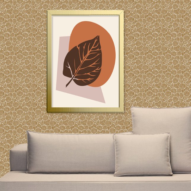 Modern Löv Silhouette Brown och Beige i mitten av  Poster (Skapare uppladdad)