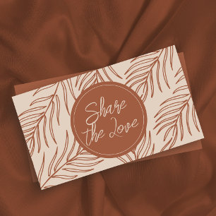 Modern Löv Terracotta Business Reference Card Rabattkort