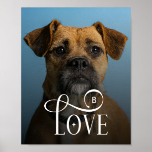 Modern Love Anpassad Boxer Hund Djur Foto Monogram Poster