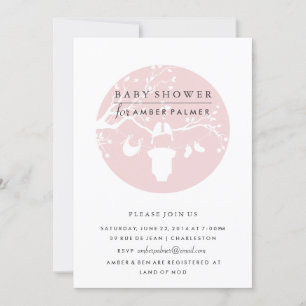 Modern Love birds Baby Shower-inbjudan Inbjudningar
