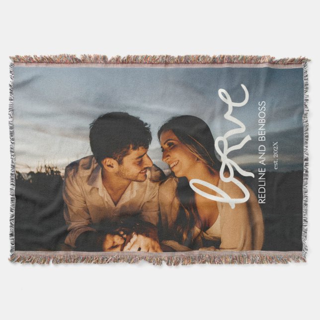 Modern Love Bow Typografi Par Anpassad Foto Filt (Framsidan)