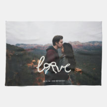 Modern Love Bow Typografi Par Anpassad Foto