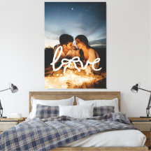 Modern Love Bow Typography Par Custom Foto Kan