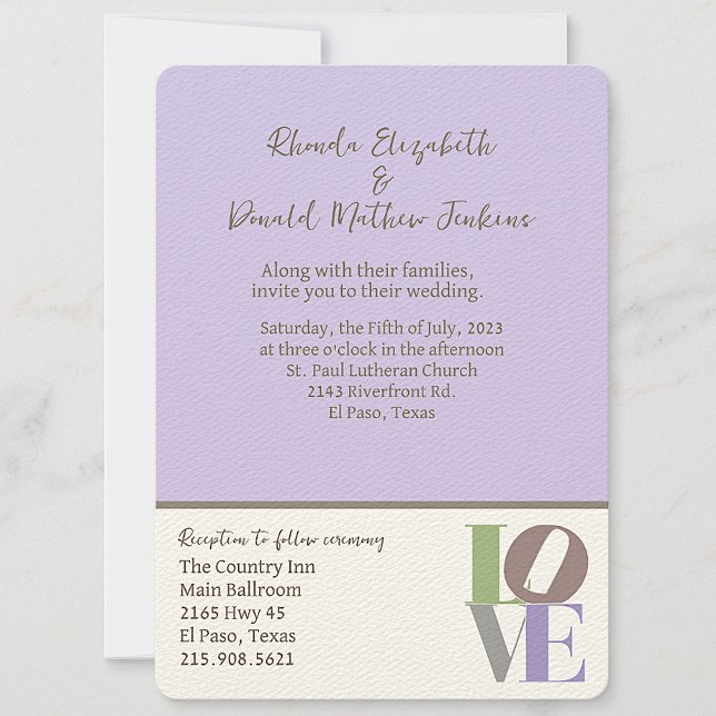 Modern LOVE Bröllopsinbjudan Inbjudningar (Skapare uppladdad)