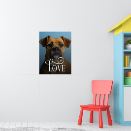 Modern Love Custom Boxer Dog Pets Photo Monogram Poster