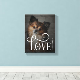 Modern Love Custom Dog Pets Photo Monogram Canvastryck