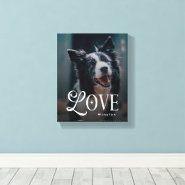 Modern Love Custom Dog Pets Photo Monogram Canvastryck