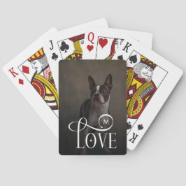Modern Love Custom Dog Pets Photo Monogram Casinokort