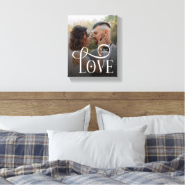 Modern Love Custom Wedding Photo Couples Monogram Canvastryck