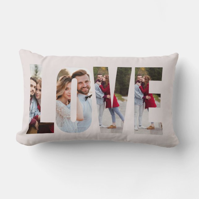Modern Love Frame 4 Photo Personalized Lumbarkudde (Framsida)