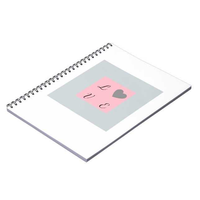 Modern LOVE Heart Romantic Gift Anteckningsbok (Vänstra Sidan)