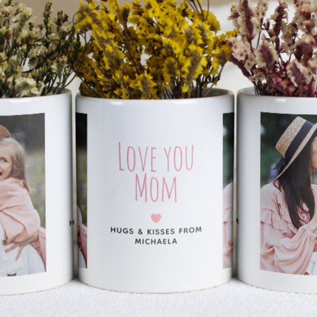 Modern Love kära mamma 2 foton & personligt meddel Två-Tonad Mugg (Skapare uppladdad)
